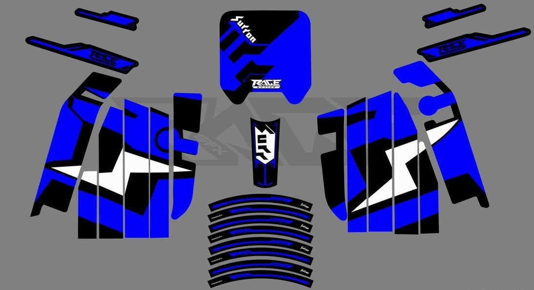 Surron Light Bee Graphic Sticker Kit (Blue/Black/White)