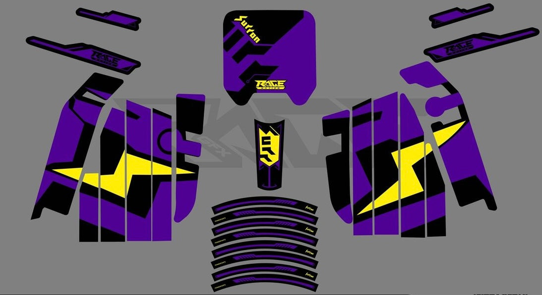 Surron Light Bee Graphic Sticker Kit (Purple/Yellow/Black)