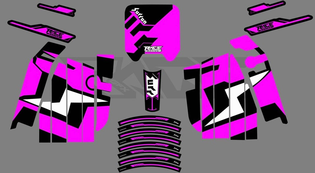 Surron Light Bee Graphic Sticker Kit (Pink/Black/White)