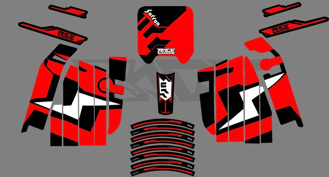 Surron Light Bee Graphic Sticker Kit (Red/Black/White)