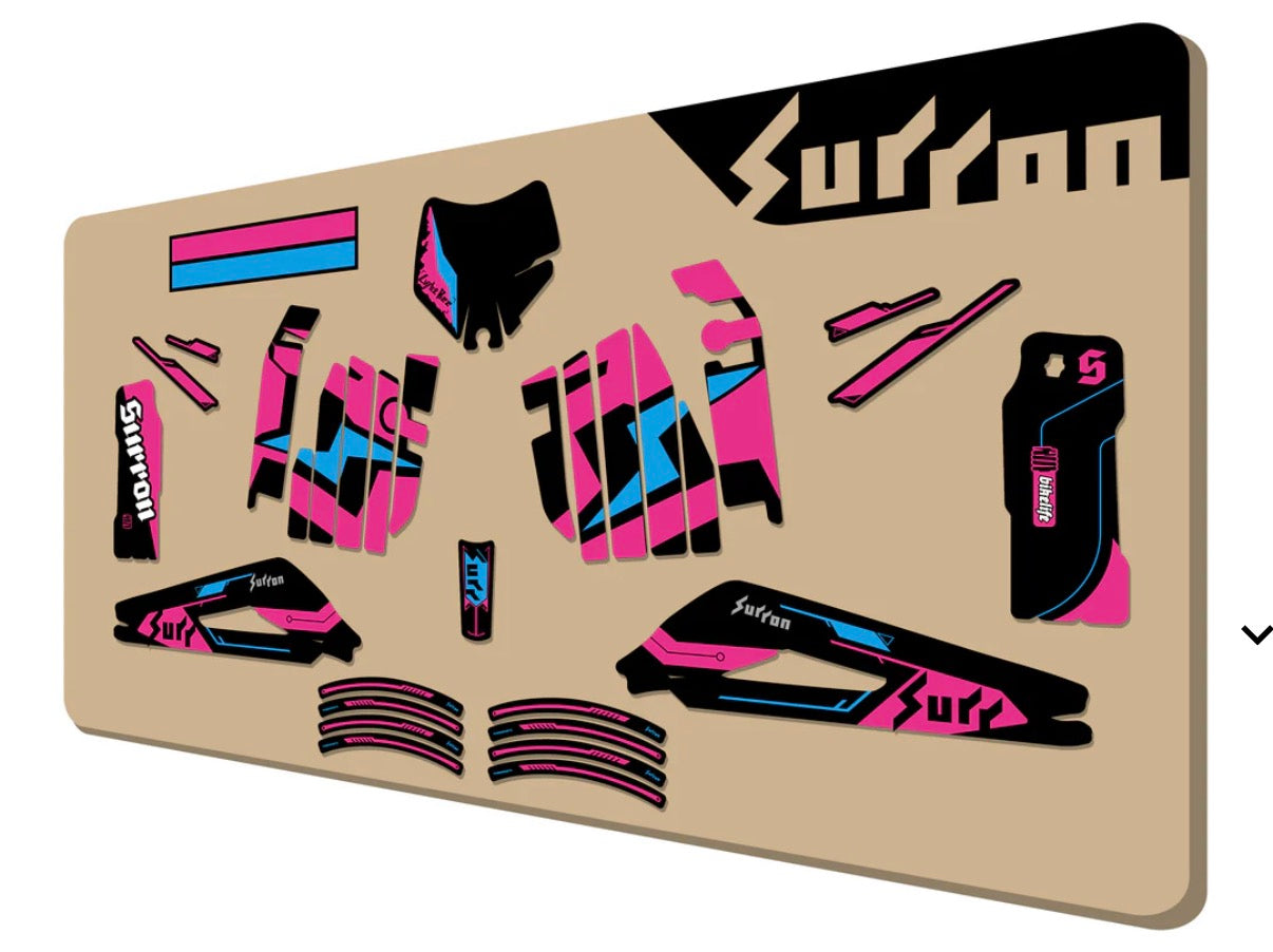 Surron Light Bee 2025/2026 Sticker Kit OEM Pink/Cyan